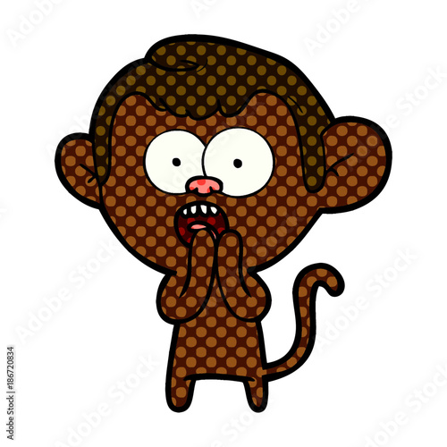 cartoon shocked monkey