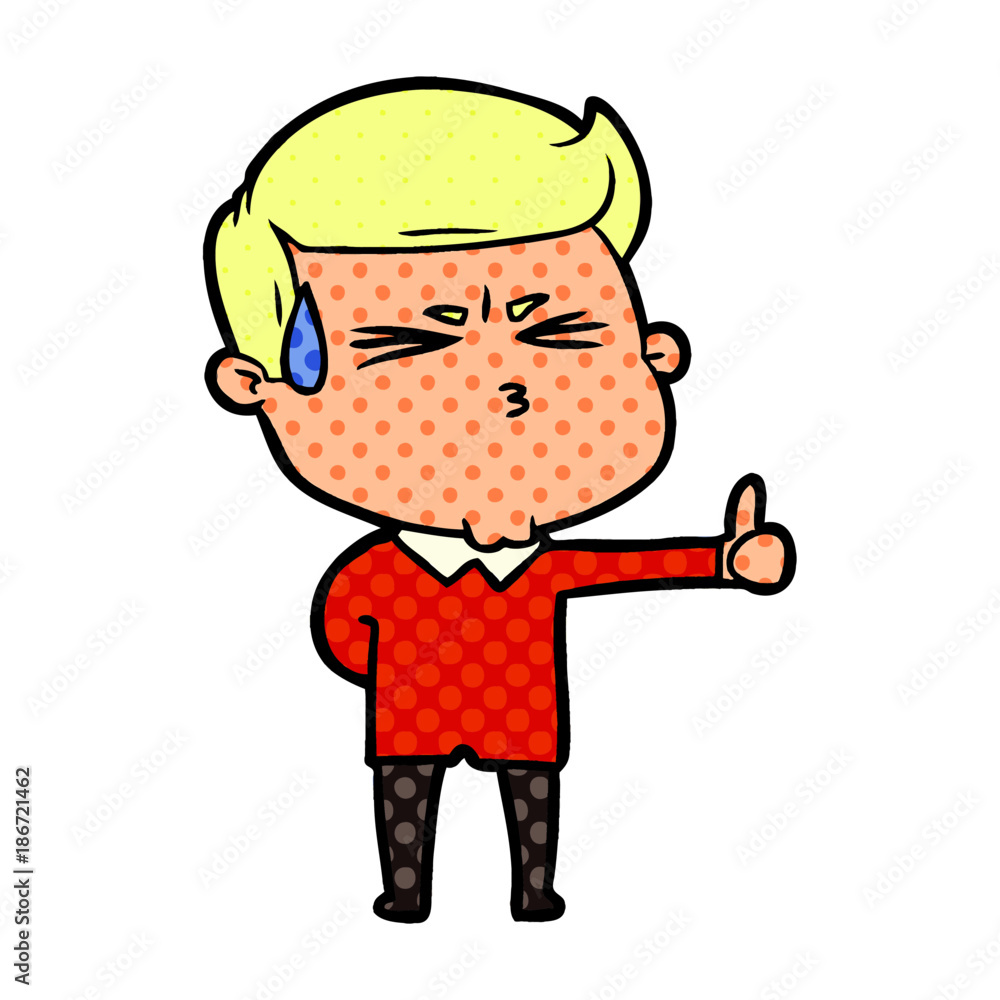 cartoon man sweating cartoon man sweating