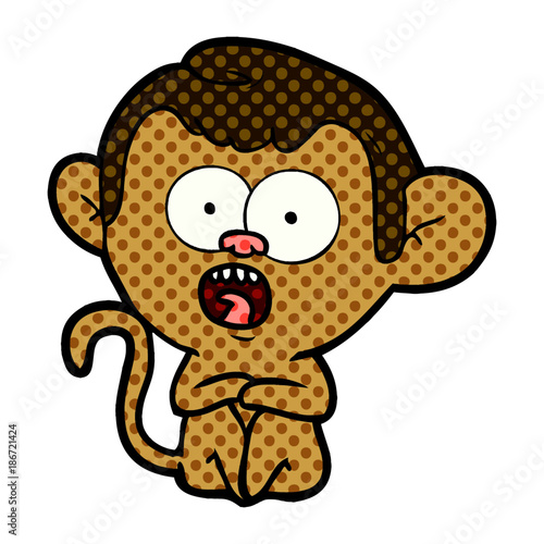 cartoon shocked monkey