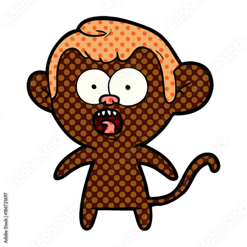 cartoon shocked monkey