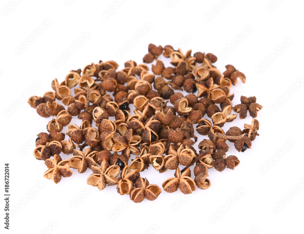 Obraz premium Zanthoxylum limonella on white background