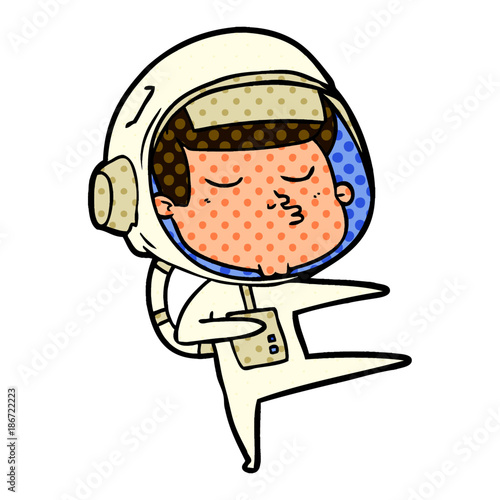 cartoon confident astronaut