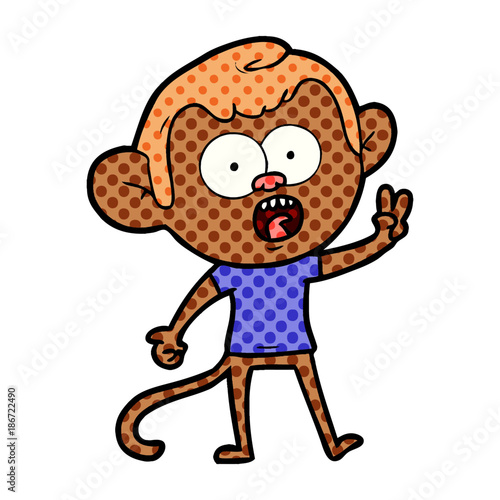 cartoon shocked monkey