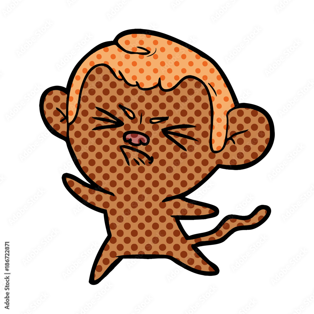 Obraz premium cartoon angry monkey
