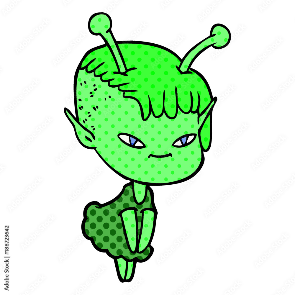 cute cartoon alien girl