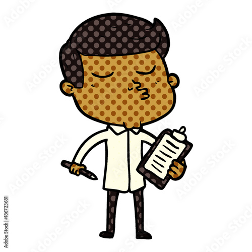 cartoon model guy pouting