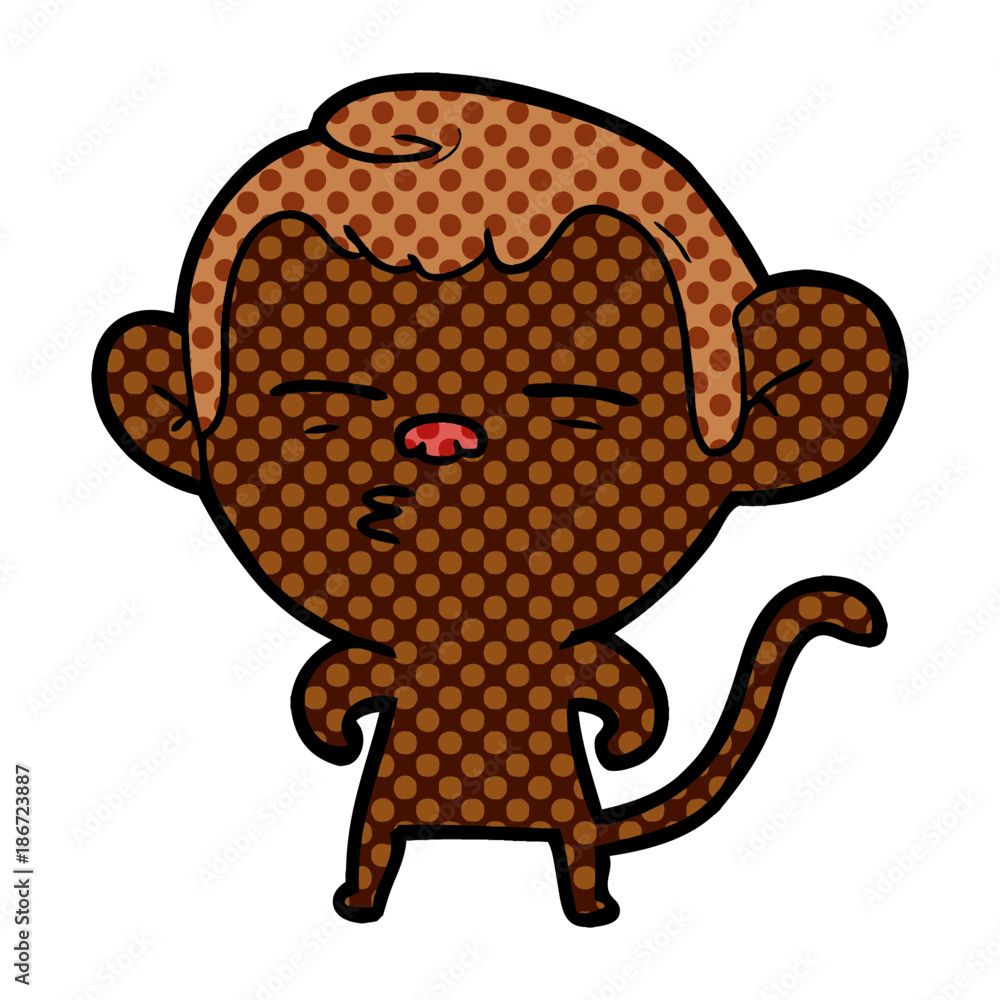 Obraz premium cartoon suspicious monkey