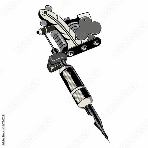 tattoo machine with the symbol of flower cards