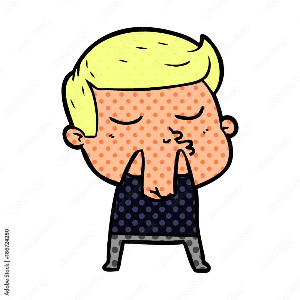 Obraz premium cartoon model guy pouting