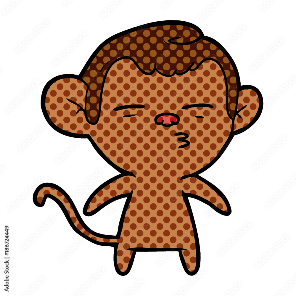 Fototapeta premium cartoon suspicious monkey
