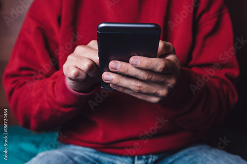 Male using mobile phone