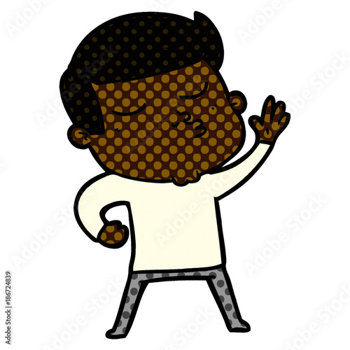 cartoon model guy pouting