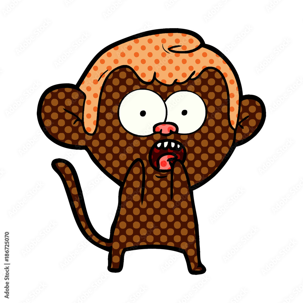 cartoon shocked monkey