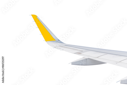 Aircraft wing isolated on white