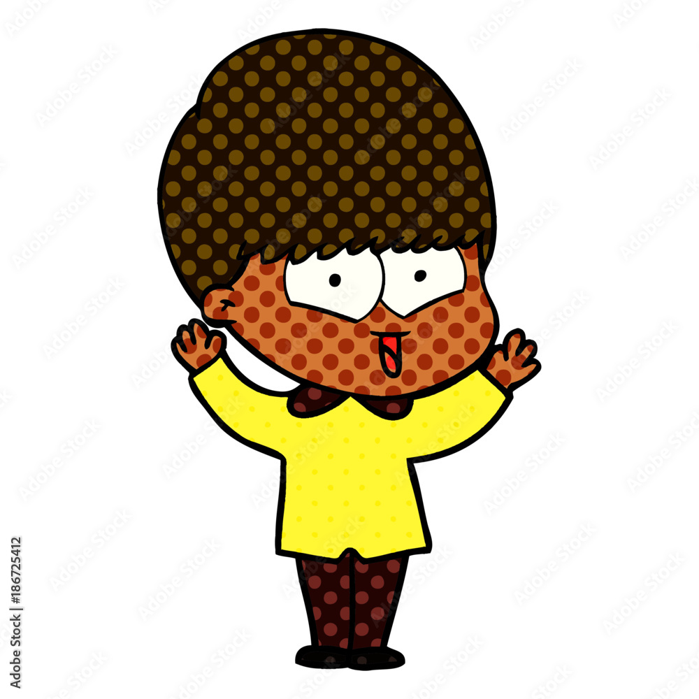 cartoon happy boy