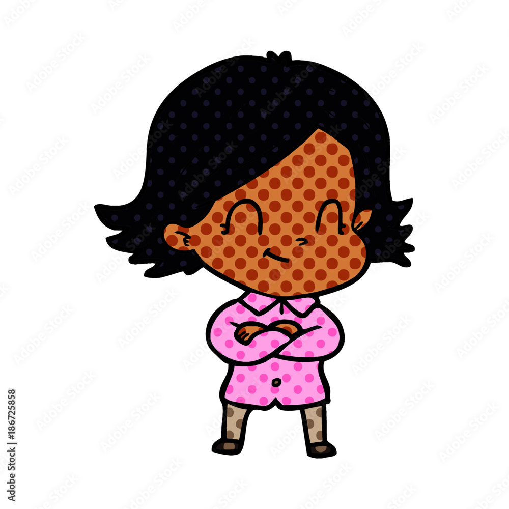 cartoon friendly girl