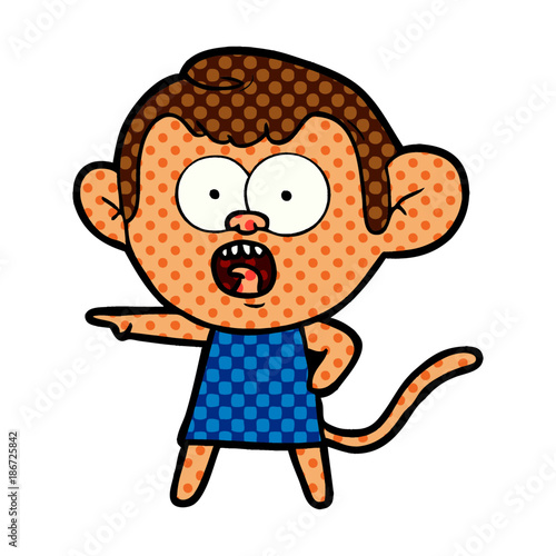 cartoon shocked monkey
