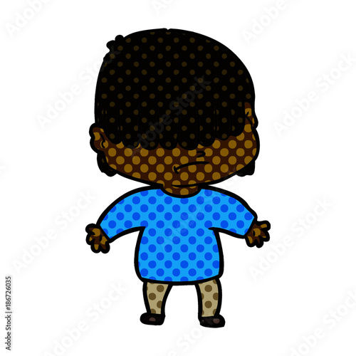 cartoon boy with untidy hair