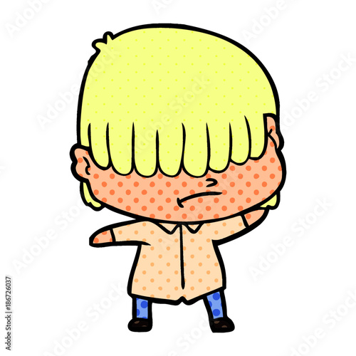 cartoon boy with untidy hair