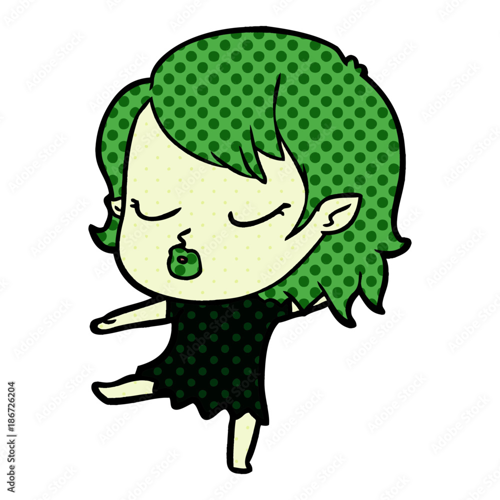 Fototapeta premium cute cartoon vampire girl