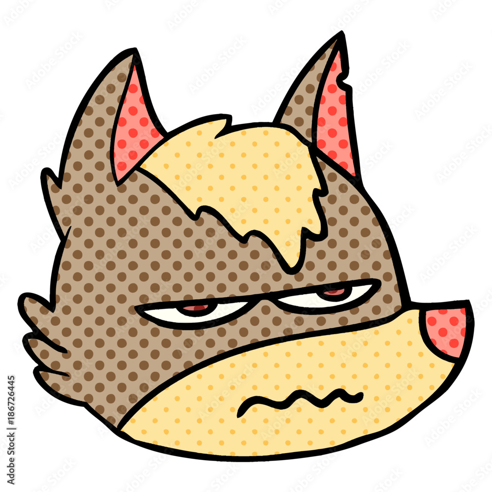 cartoon annoyed wolf face