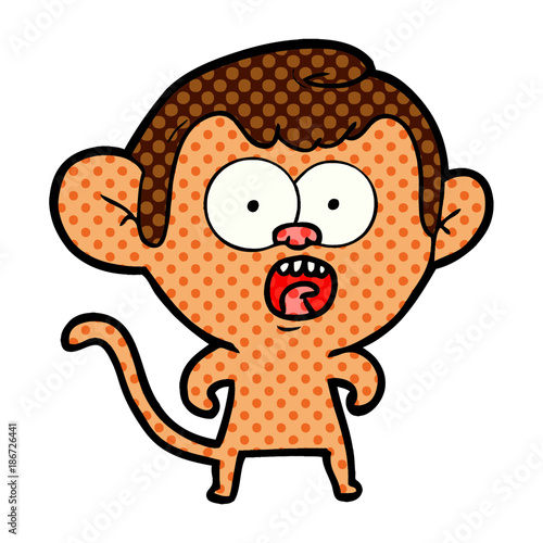 cartoon shocked monkey