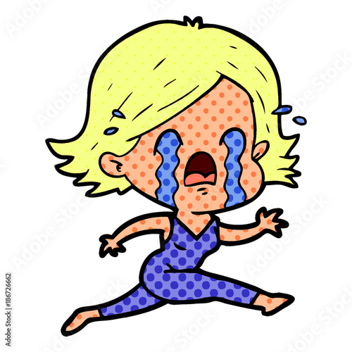 cartoon woman crying