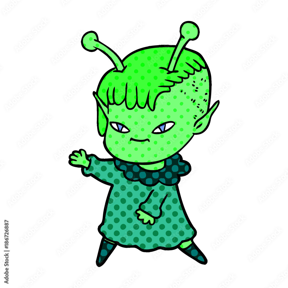 cute cartoon alien girl cute cartoon alien girl