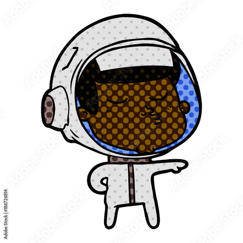 cartoon confident astronaut