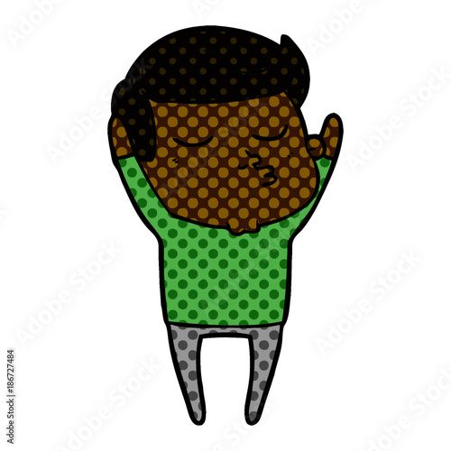 cartoon model guy pouting