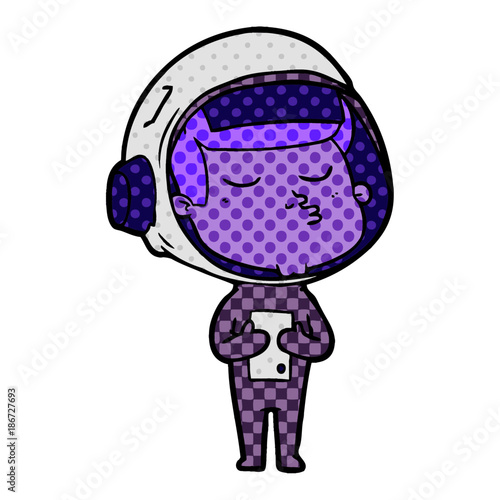 cartoon confident astronaut