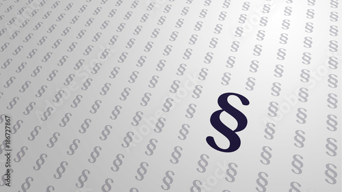 Code of law illustration. Paragraph marks (§) printed on white paper in perspective. Legal code vector illustration. Section signs, section symbols. Article of the law symbol.