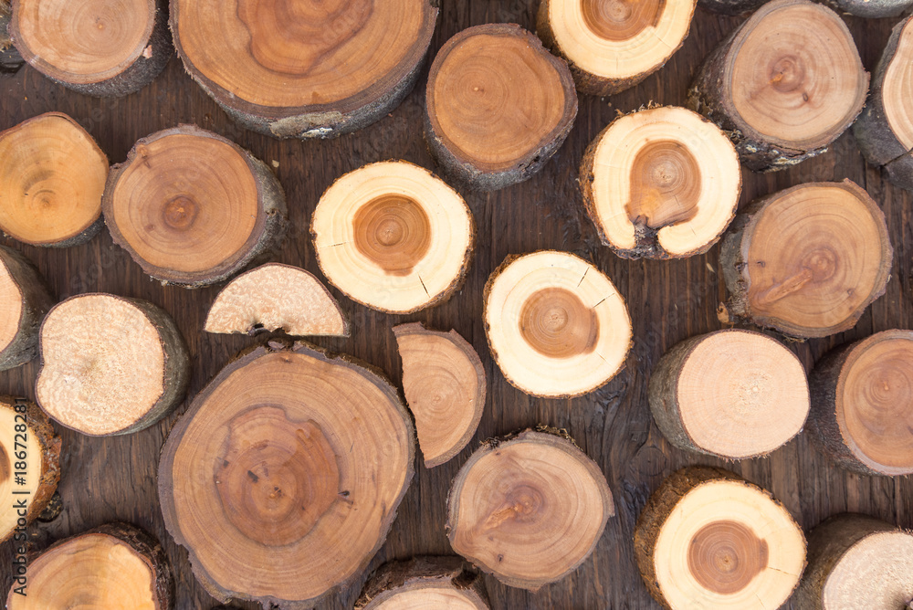 Natural wooden background, closeup of chopped firewood. Firewood stacked and prepared for winter Pile of wood logs. Chopped firewood on a stack. Natural wooden background, closeup of chopped firewood. Firewood stacked and prepared for winter Pile of wood logs. Chopped firewood on a stack.