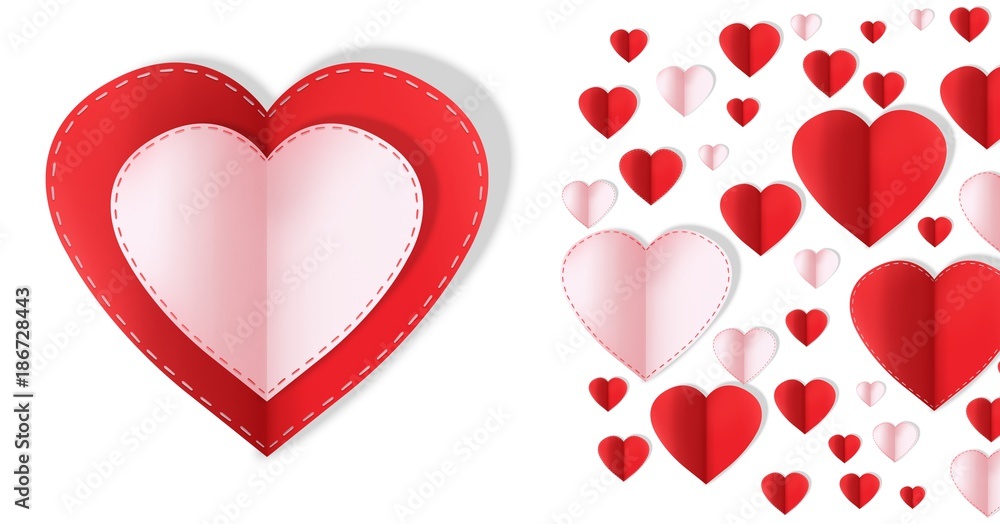 Paper Valentines hearts
