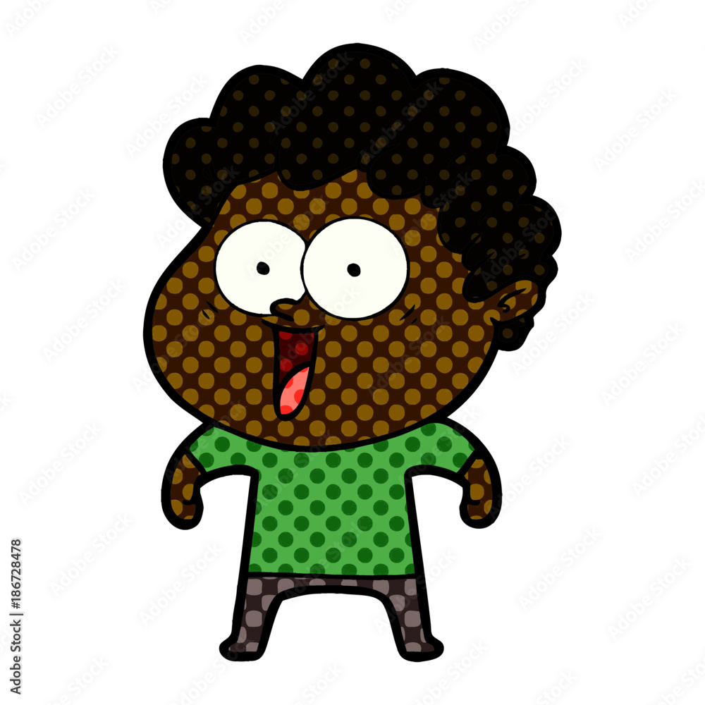 Obraz premium cartoon happy man