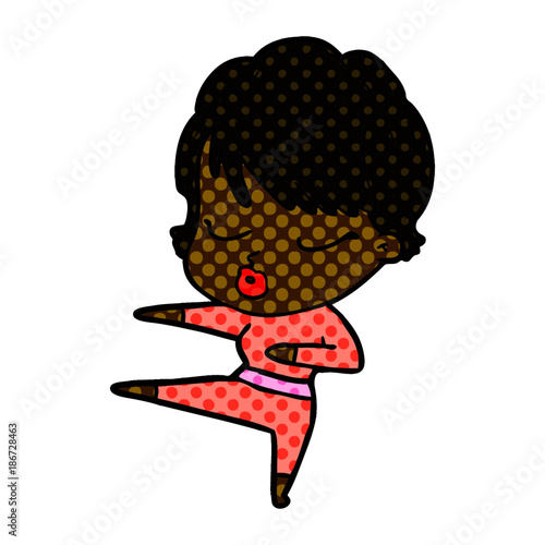 cartoon woman with eyes shut
