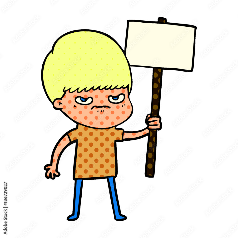 angry cartoon boy protesting angry cartoon boy protesting