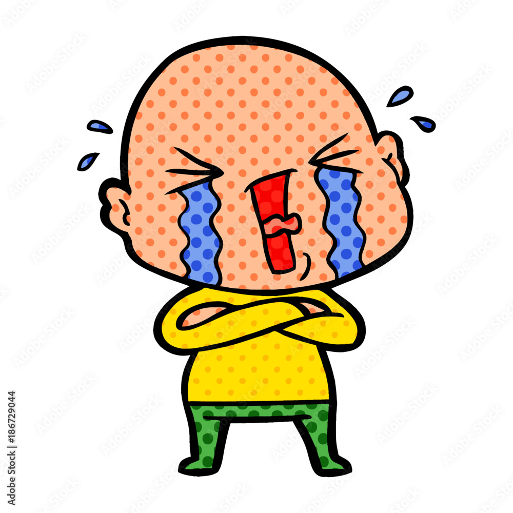 cartoon crying bald man cartoon crying bald man