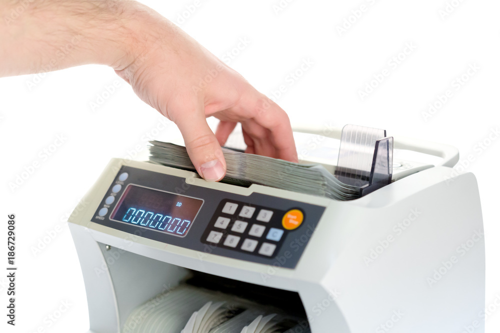 money counter isolated on white money counter isolated on white