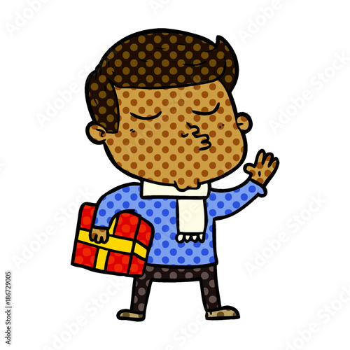 cartoon model guy pouting