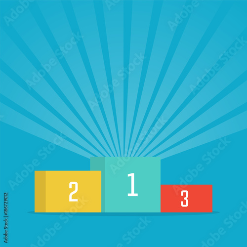 Winners podium illustration in flat design style. Vector