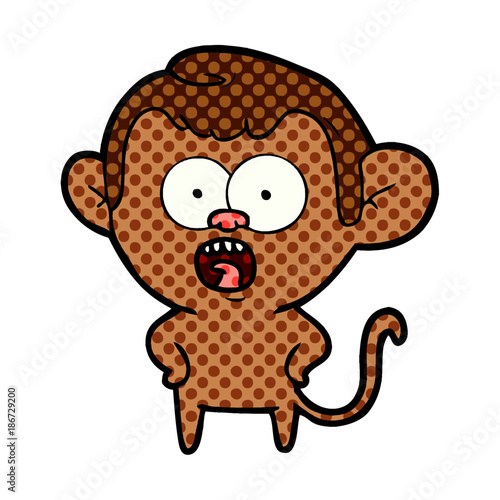 cartoon shocked monkey