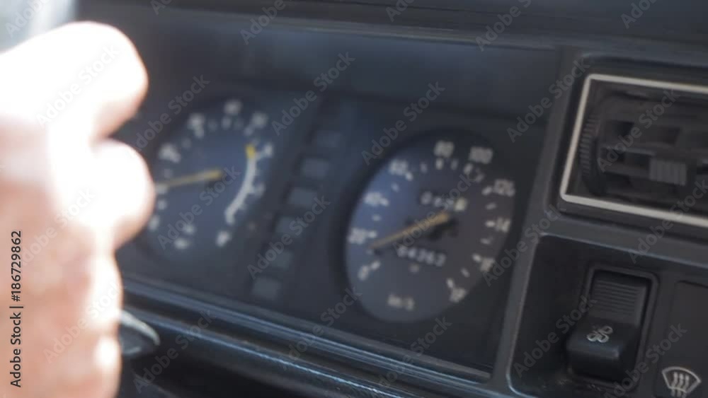 Instrument panel of old bus driving in Cuba Instrument panel of old bus driving in Cuba