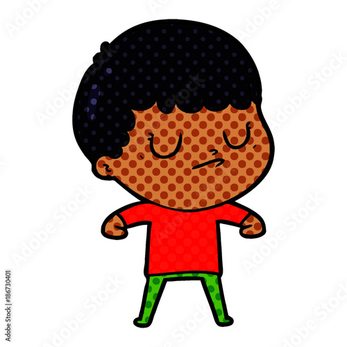 cartoon grumpy boy