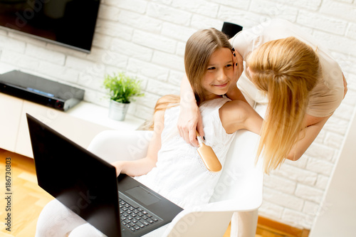 Mother and daughter togethe...