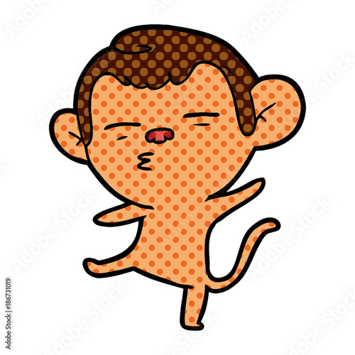 cartoon suspicious monkey