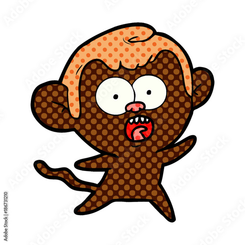 cartoon shocked monkey