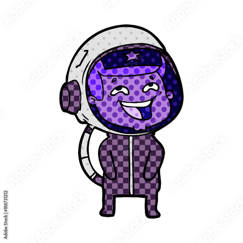 cartoon laughing astronaut