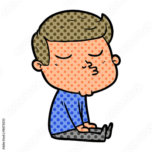 cartoon model guy pouting