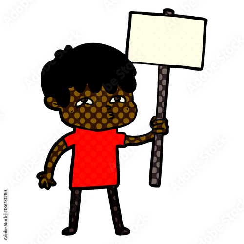 cartoon curious man